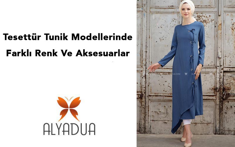 Tesettür Tunik Modellerinde Farklı Renk Ve Aksesuarlar 