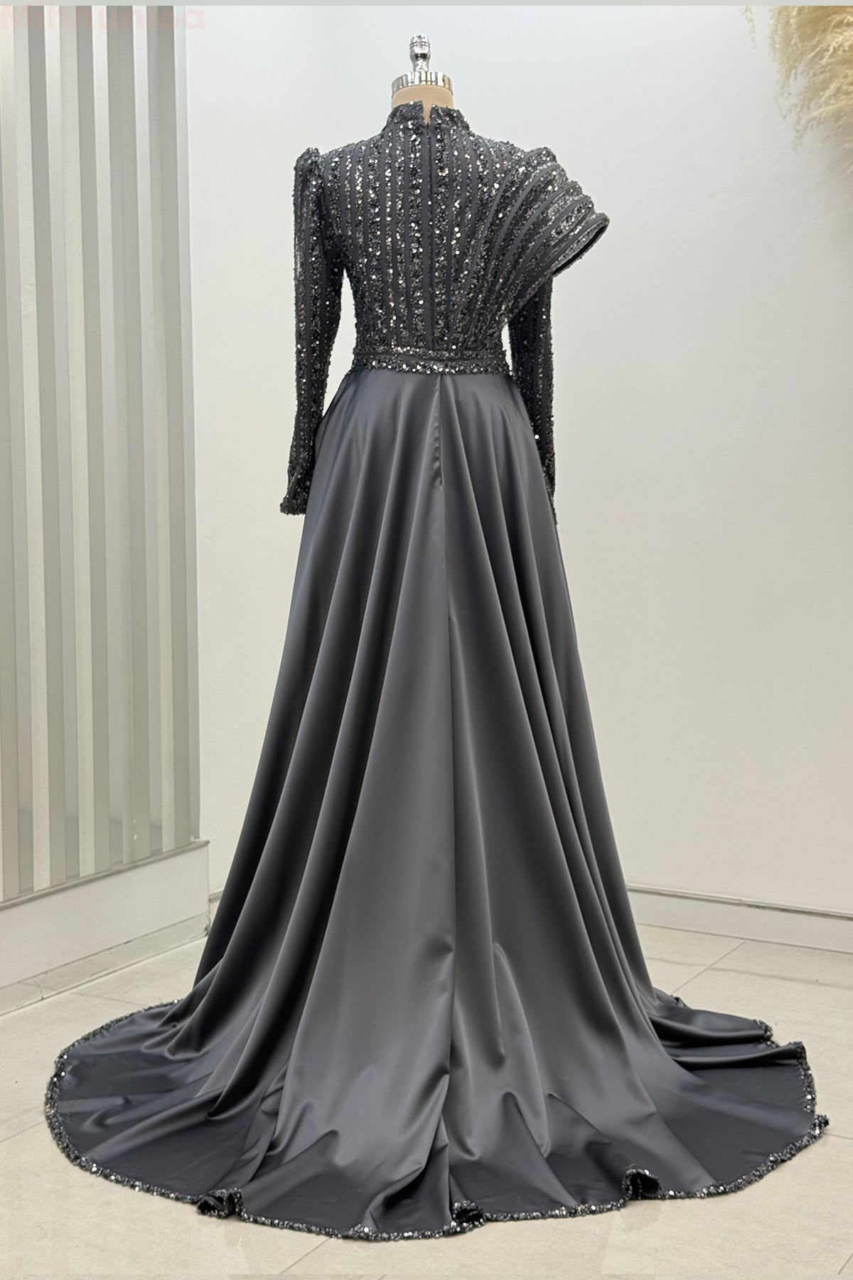 Elegance Tesettür Abiye - Gri