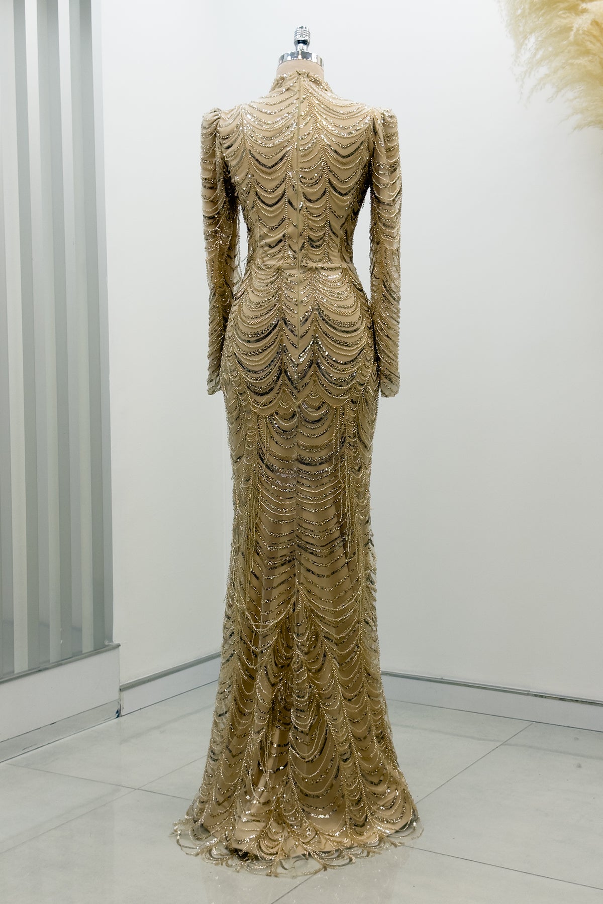 Melinda Tesettür Abiye - Gold