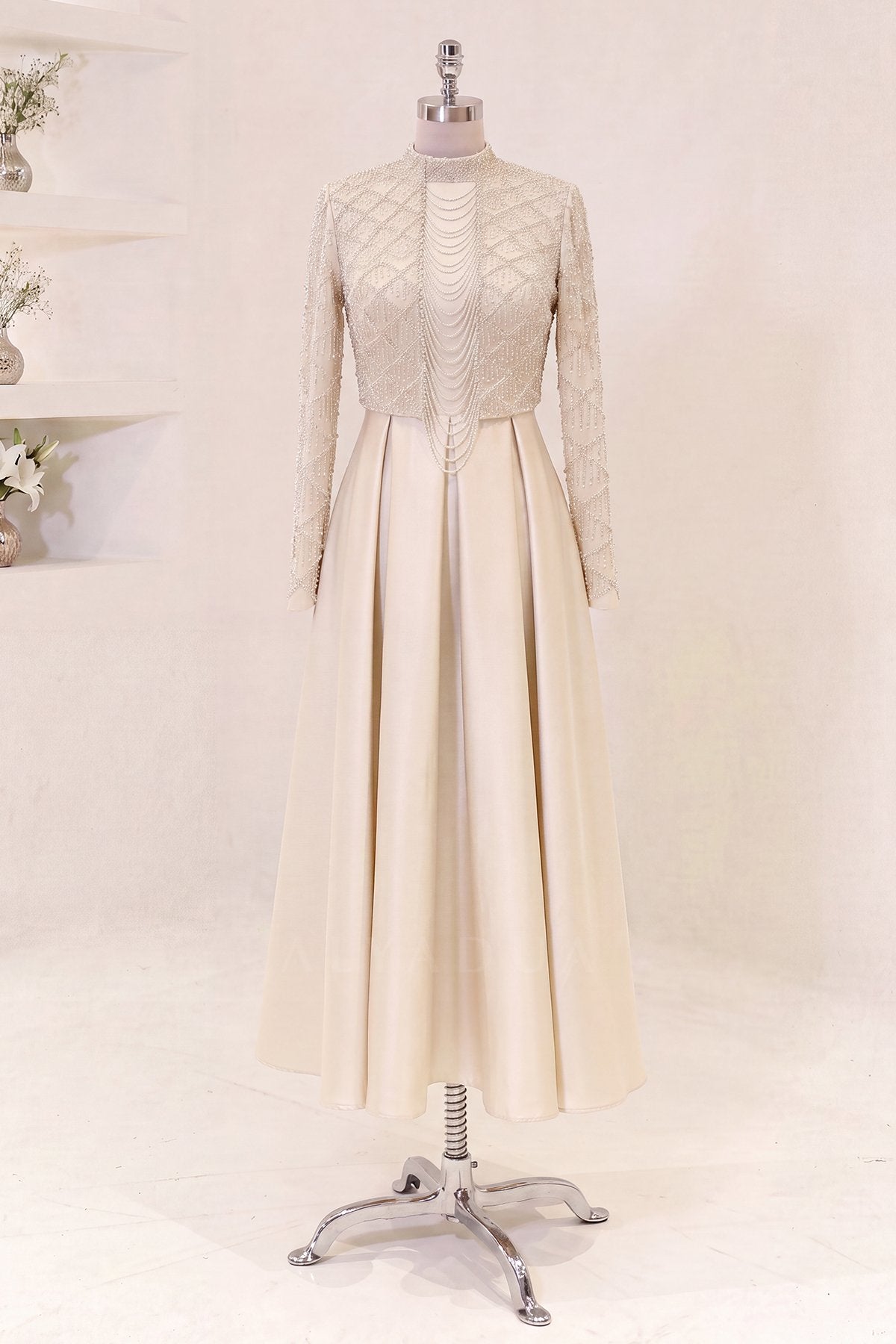 Midi Length Selesta Evening Dress - NKSLS2607