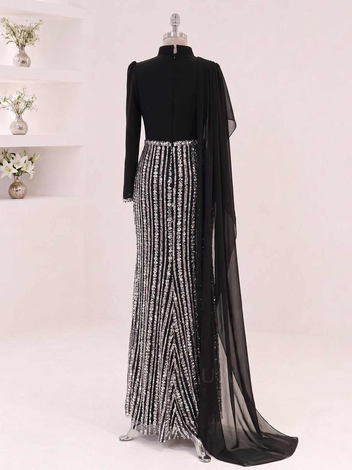 Robe de Soirée Velora Détail en Chiffon - RZVLR2109