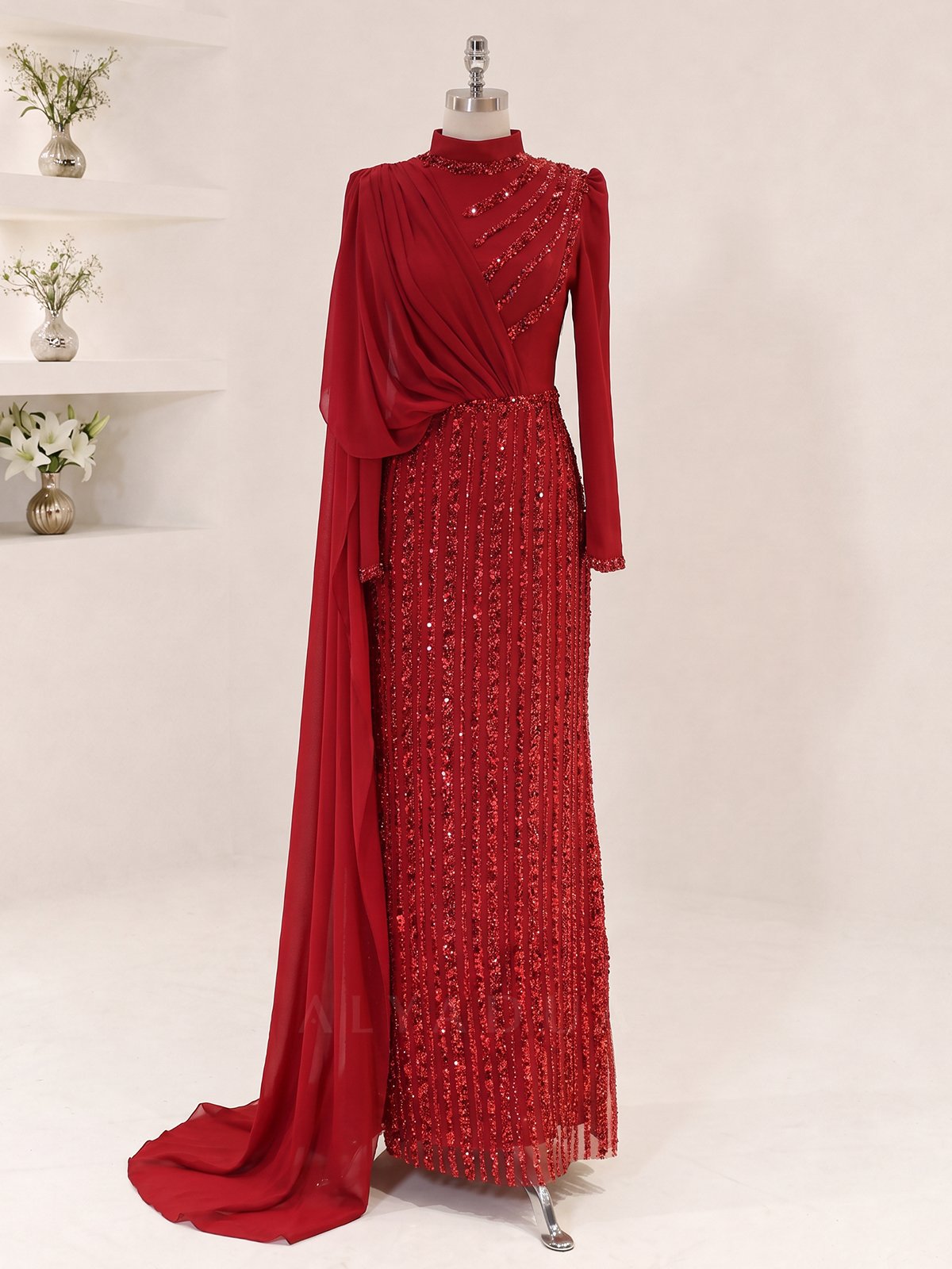 Robe de Soirée Velora Détail en Chiffon - RZVLR2109