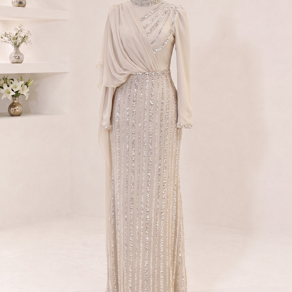 Robe de Soirée Velora Détail en Chiffon - RZVLR2109