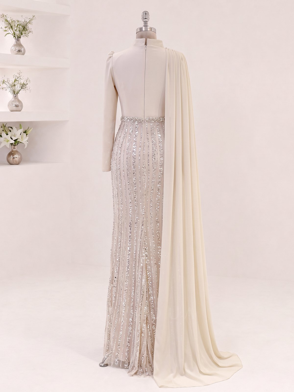 Robe de Soirée Velora Détail en Chiffon - RZVLR2109