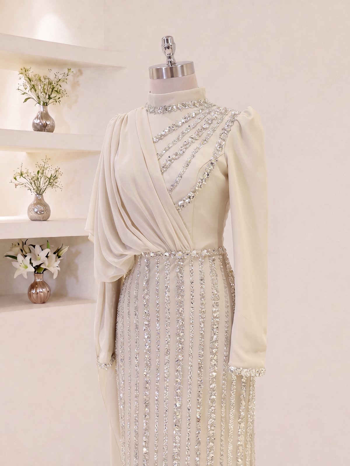 Robe de Soirée Velora Détail en Chiffon - RZVLR2109