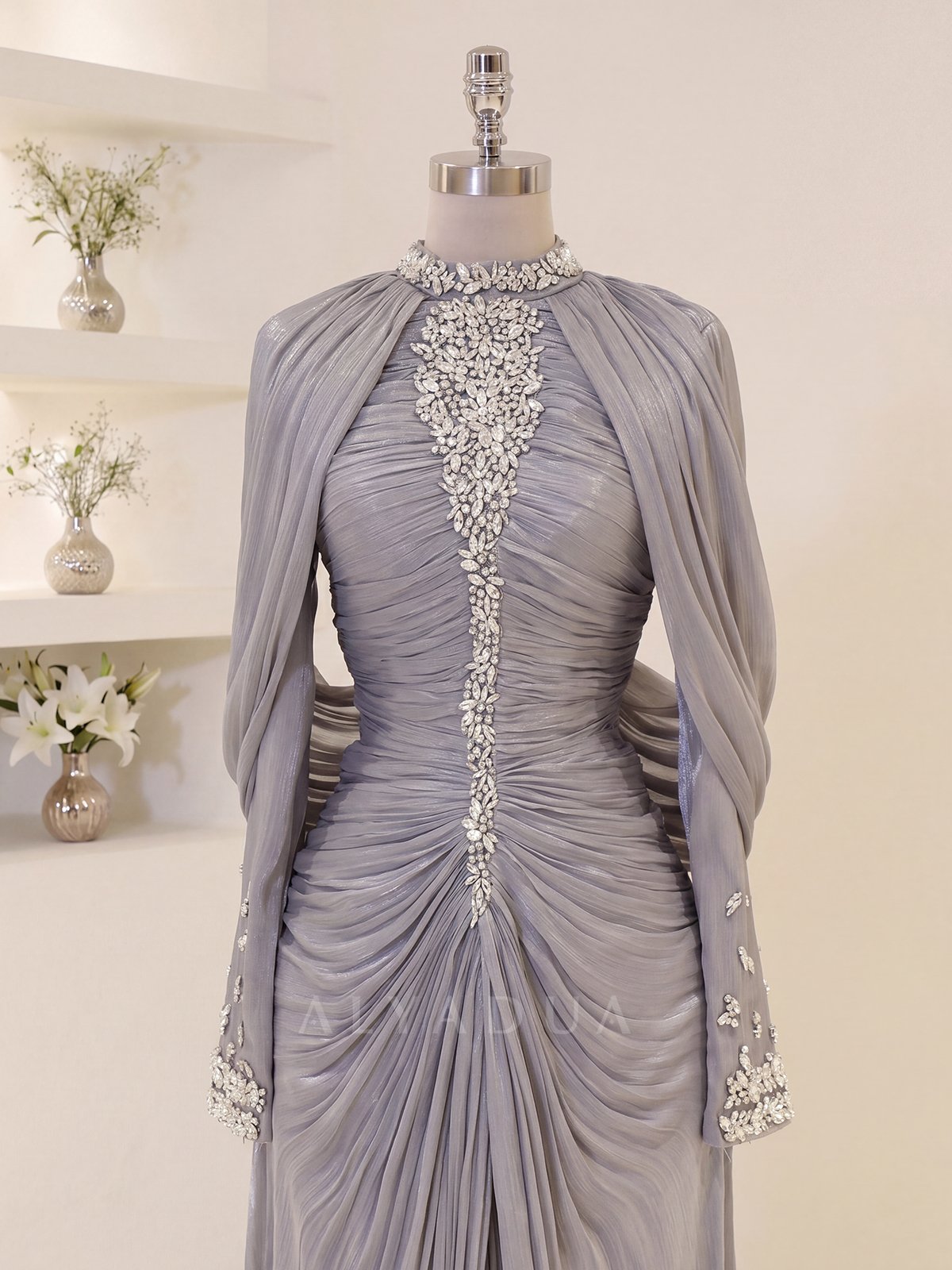 Lunessa Draped Detail Evening Dress