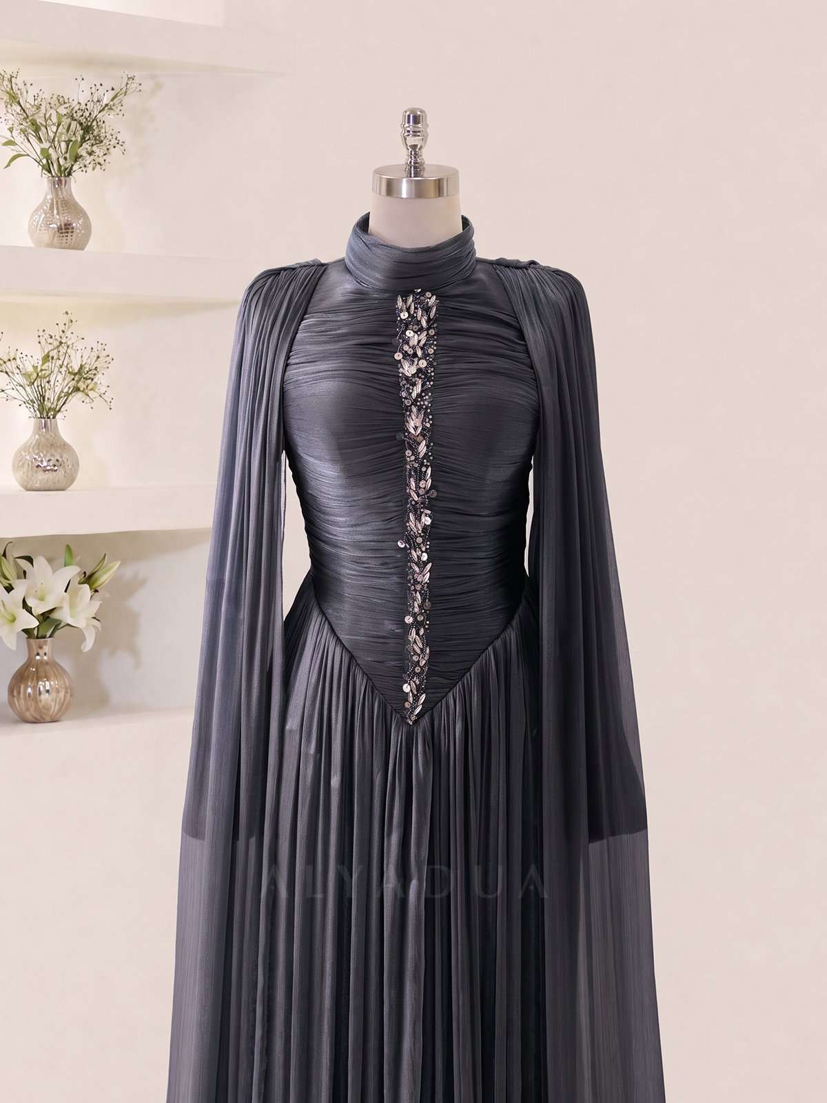 Draped Detail Lavera Evening Dress