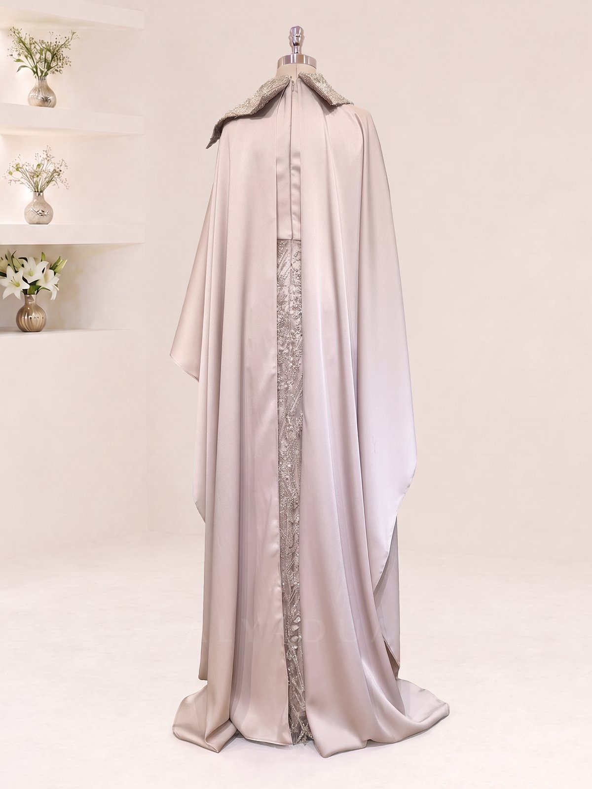 Lunessa Asymmetric Neckline Detail Evening Dress