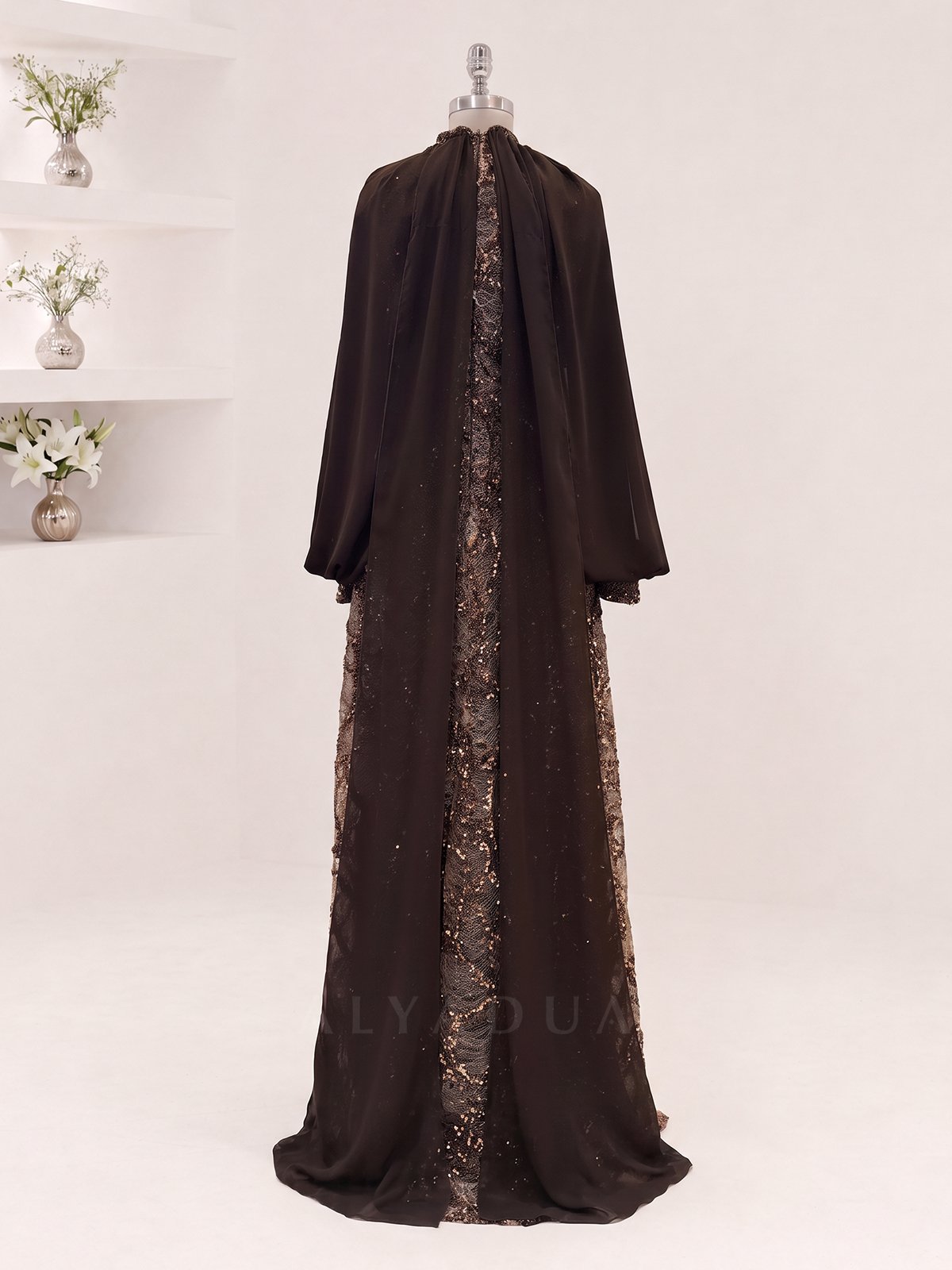 Chiffon Detailed Velmira Modest Evening Dress