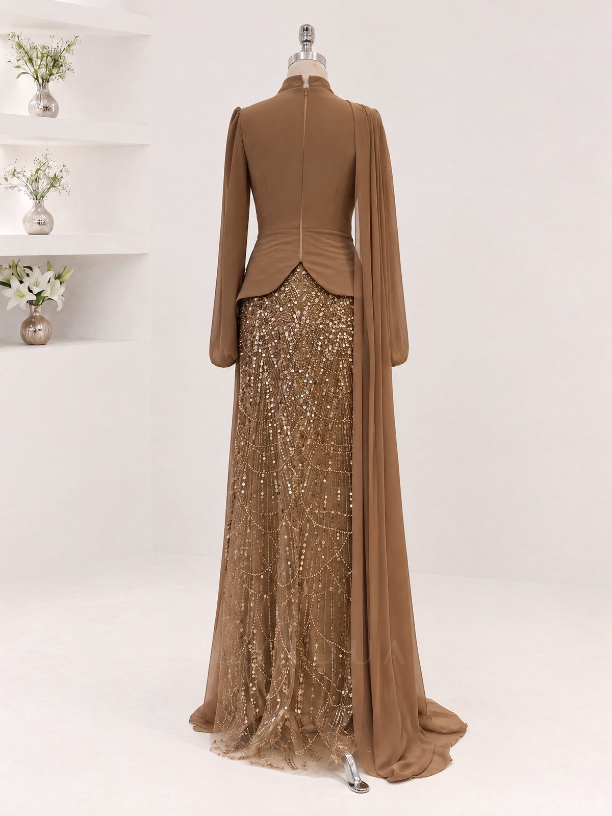 Draped Detail Alvera Evening Dress
