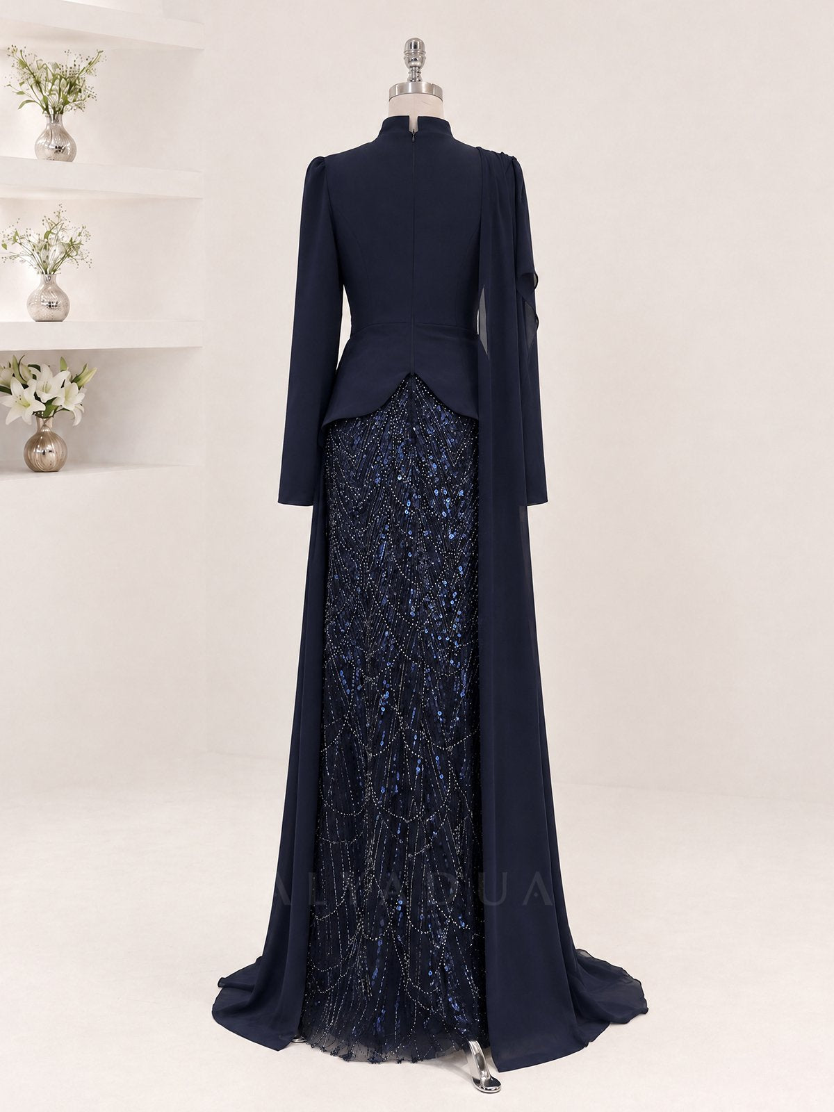 Draped Detail Alvera Evening Dress