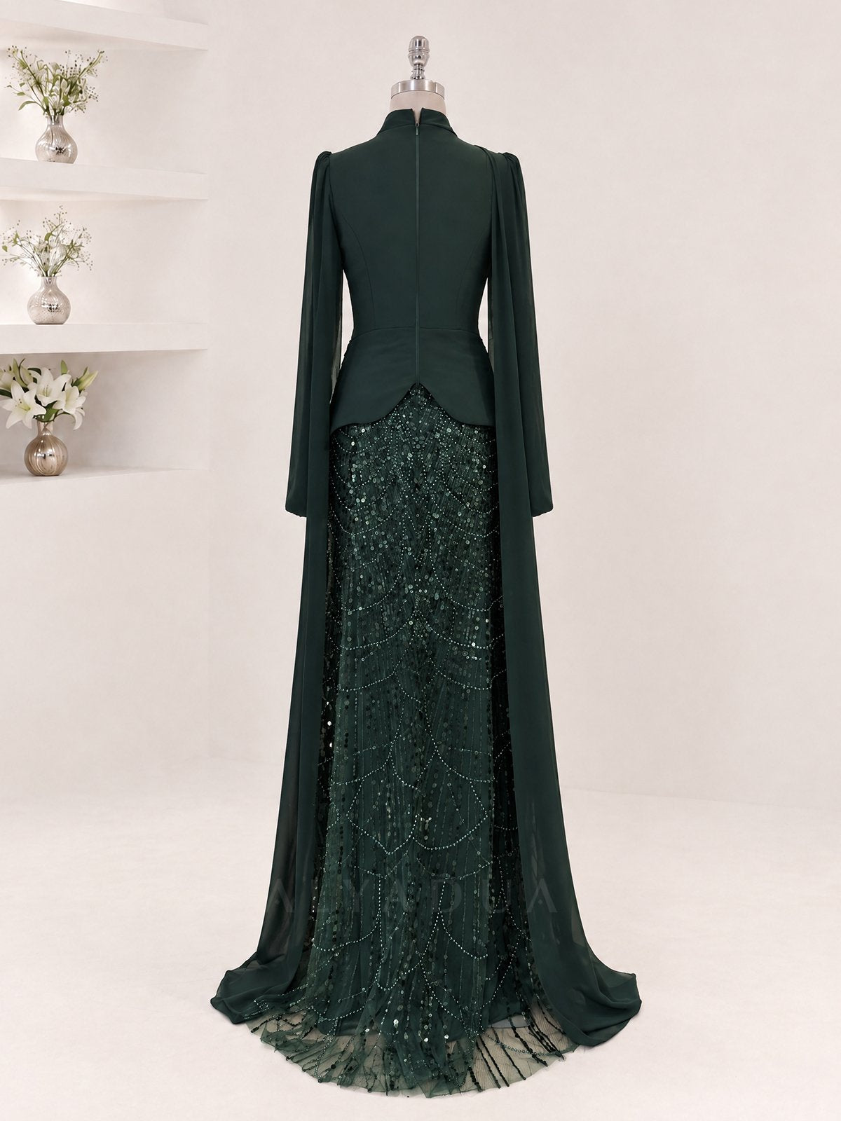 Draped Detail Alvera Evening Dress