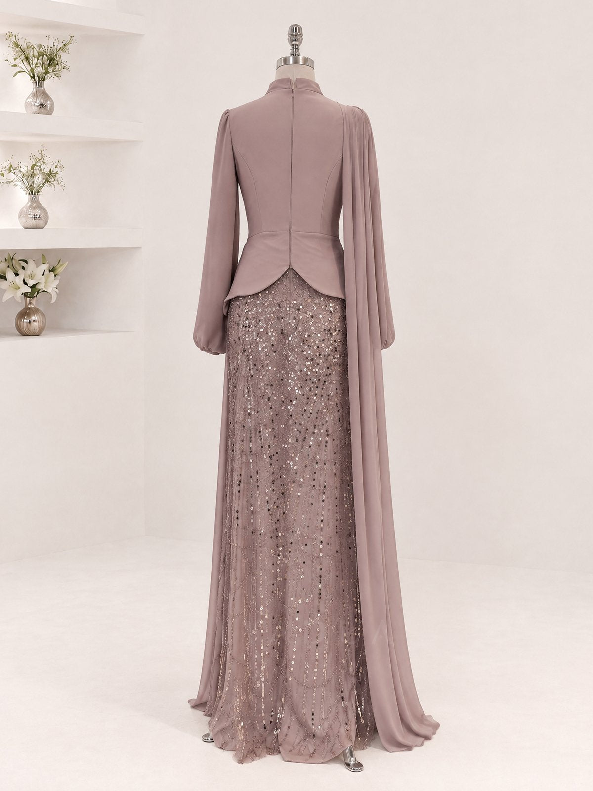 Draped Detail Alvera Evening Dress