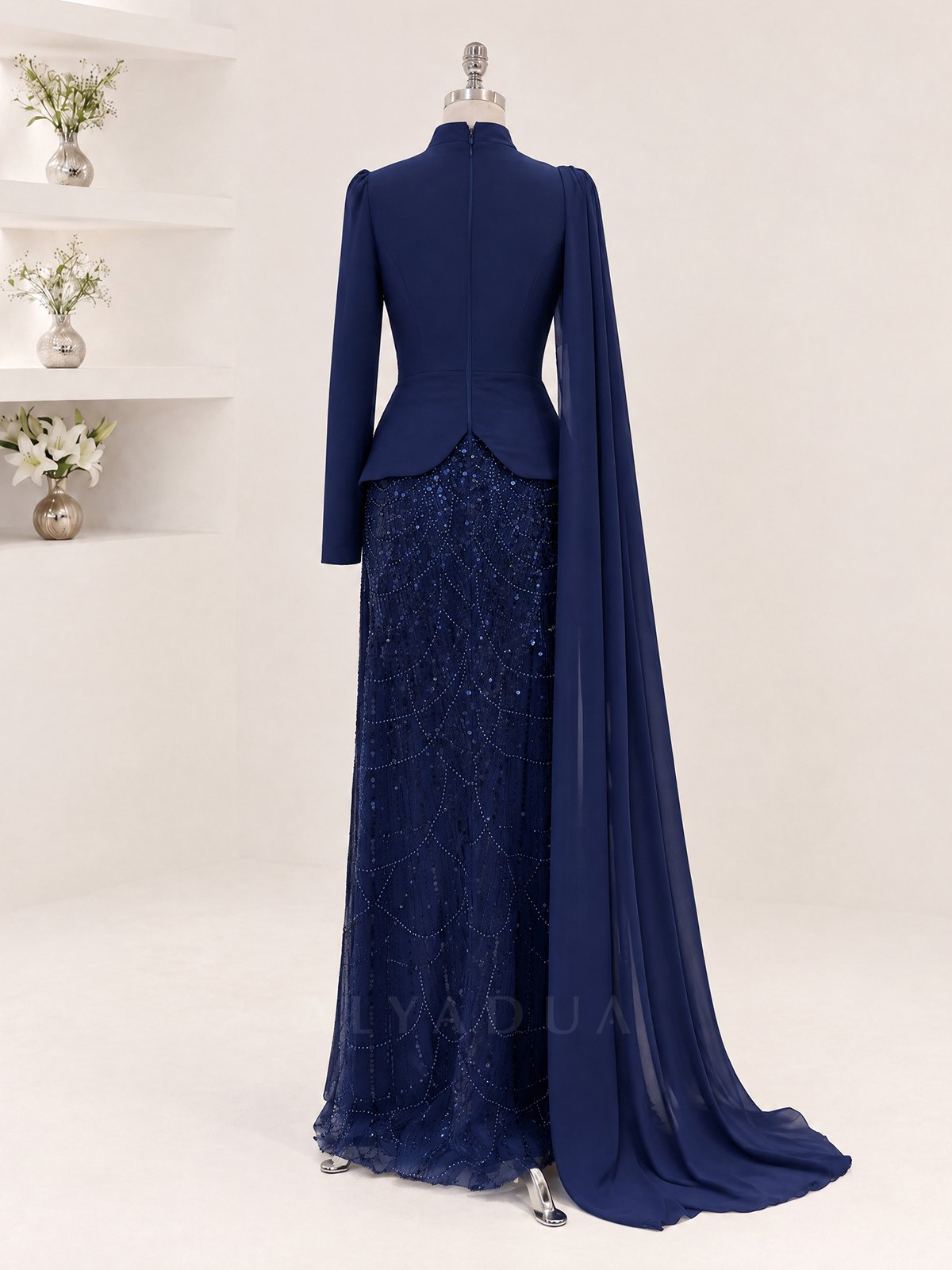 Draped Detail Alvera Evening Dress