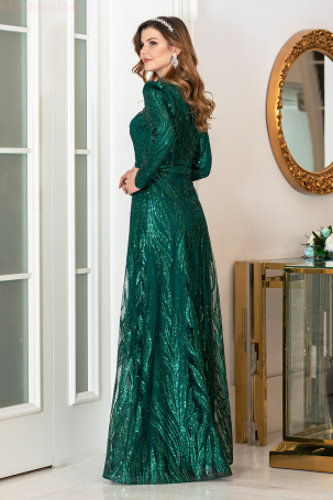 Robe de Rêve en Pierre à Paillettes - Émeraude - 2