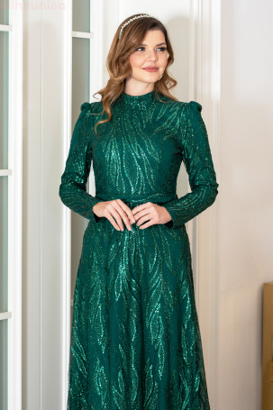 Robe de Rêve en Pierre à Paillettes - Émeraude - 3